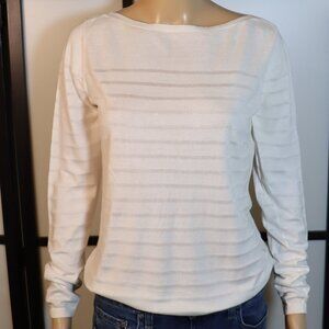Loft White Striped shirt